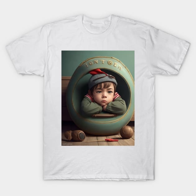 bored little boy sitting . T-Shirt by MeriemBz